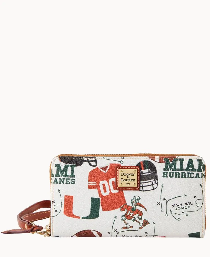 Collegiate University Of Miami Large Zip Around Wristlet Miami ManWoman Dooney and Bourke Wallets Collegiate University Of Miami Large Zip Around Wristlet Miami ManWoman Dooney and Bourke Wallets