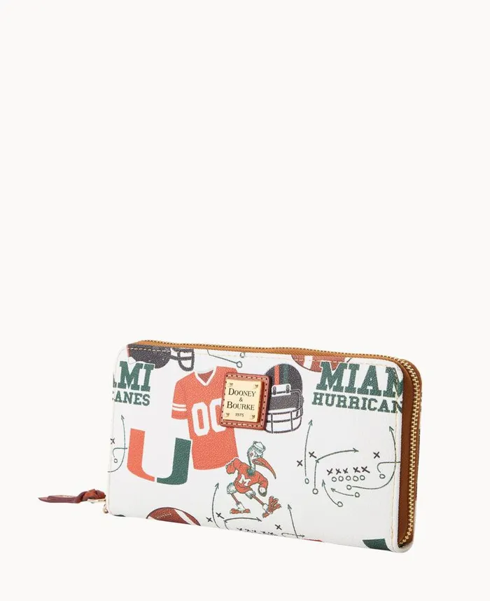 Collegiate University Of Miami Large Zip Around Wristlet Miami ManWoman Dooney and Bourke Wallets Collegiate University Of Miami Large Zip Around Wristlet Miami ManWoman Dooney and Bourke Wallets