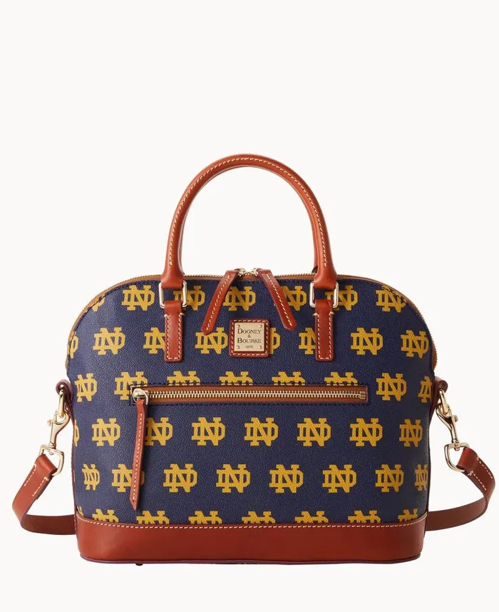 Collegiate University Of Notre Dame Domed Zip Satchel Notre Dame Woman Dooney and Bourke Satchels Collegiate University Of Notre Dame Domed Zip Satchel Notre Dame Woman Dooney and Bourke Satchels