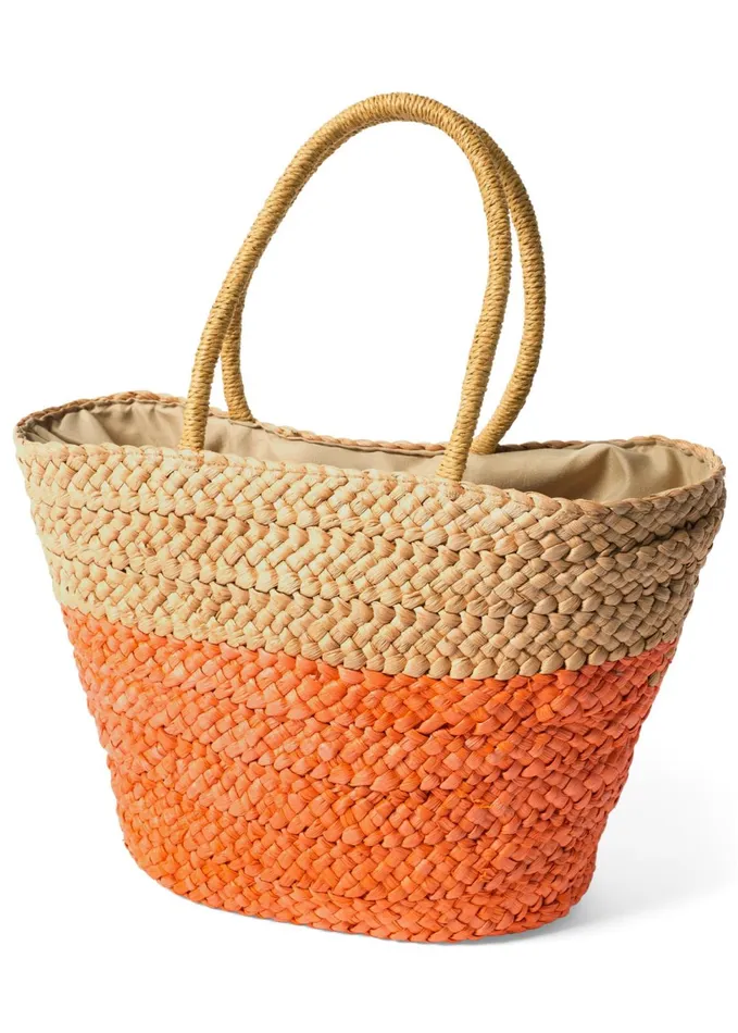 COLOR BLOCK STRAW TOTE Natural Multi Women VENUS Handbags