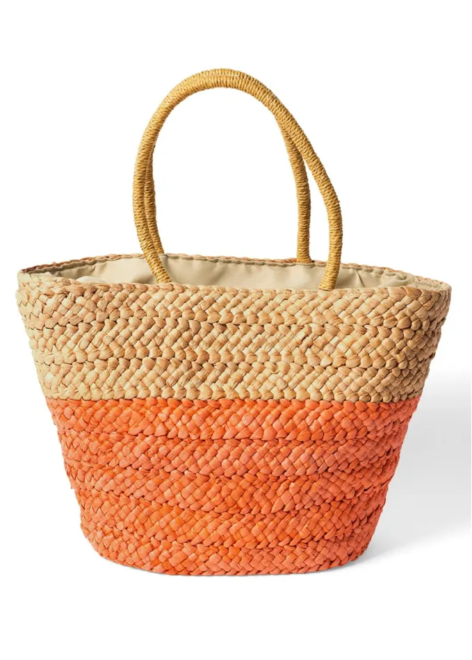 COLOR BLOCK STRAW TOTE Natural Multi Women VENUS Handbags