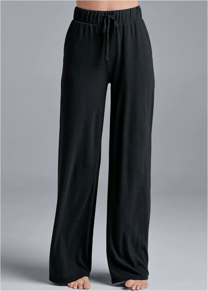 Cozy Hacci Wide Leg Pants Brown Women VENUS Cozy Loungewear