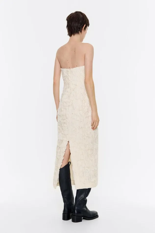 Cream Sweetheart Neckline Dress Cream Women Bimba Y Lola Party Cream Sweetheart Neckline Dress Cream Women Bimba Y Lola Party
