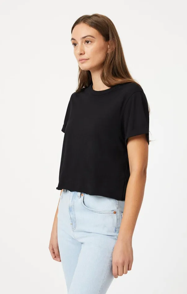 Cropped TShirt In Black Women Mavi Jeans Tops and TShirts Cropped TShirt In Black Women Mavi Jeans Tops and TShirts