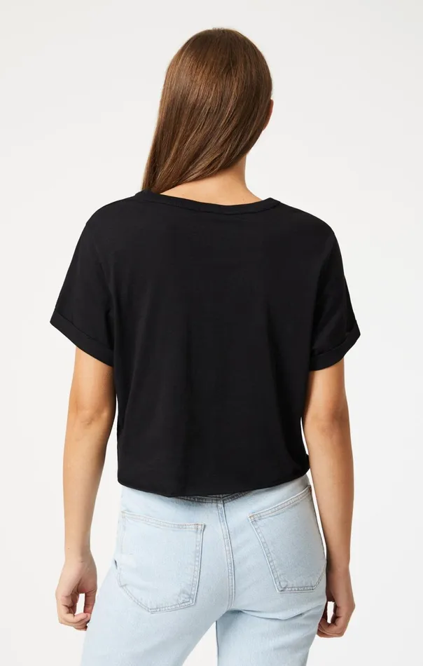 Cropped TShirt In Black Women Mavi Jeans Tops and TShirts Cropped TShirt In Black Women Mavi Jeans Tops and TShirts