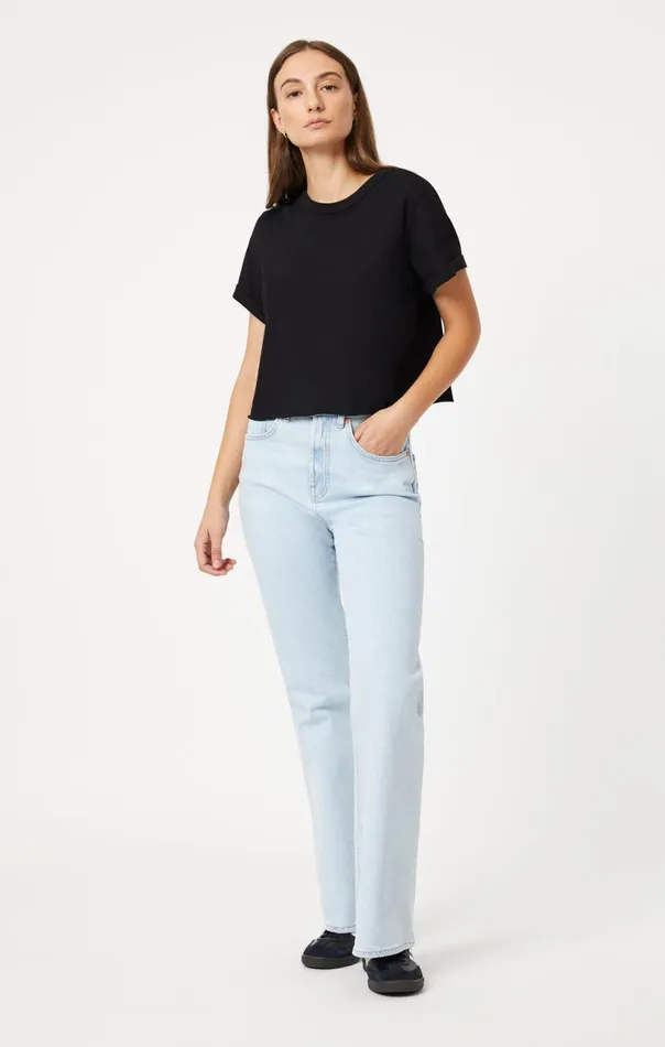 Cropped TShirt In Black Women Mavi Jeans Tops and TShirts Cropped TShirt In Black Women Mavi Jeans Tops and TShirts