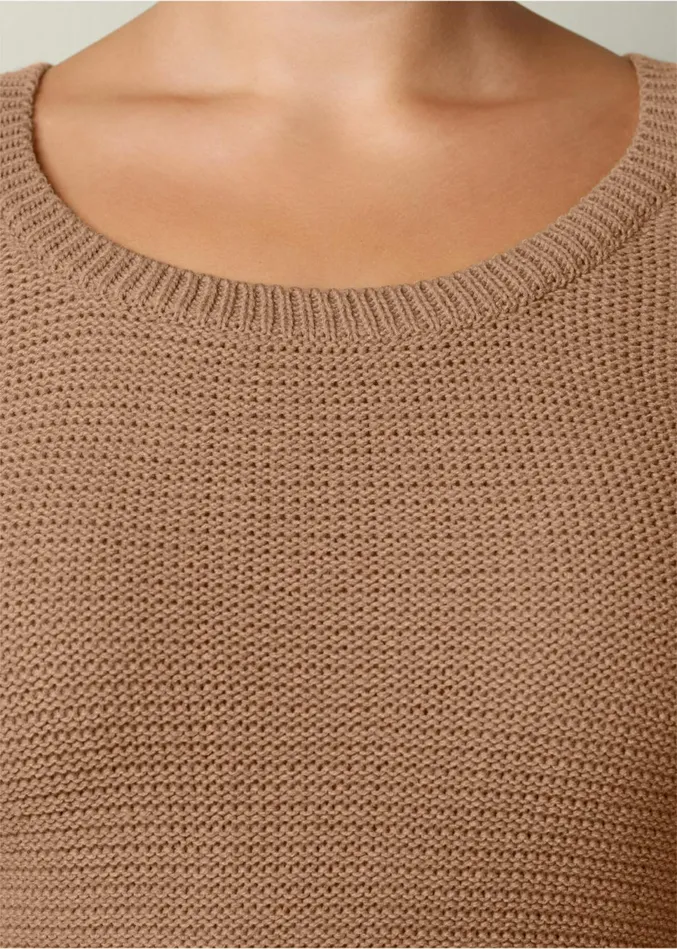 Cutout Sleeve Sweater Light Brown Women VENUS Pullover