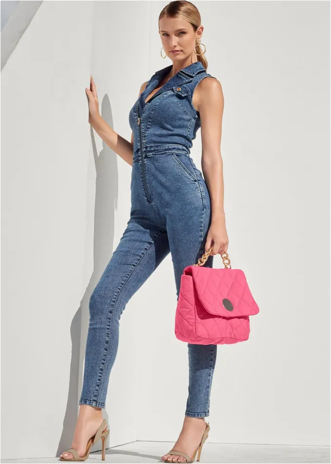 DENIM JUMPSUIT Medium Wash Women VENUS Casual Jumpsuits and Rompers