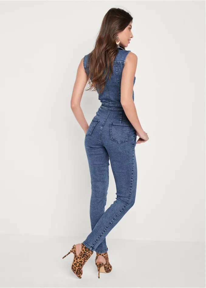 DENIM JUMPSUIT Medium Wash Women VENUS Casual Jumpsuits and Rompers