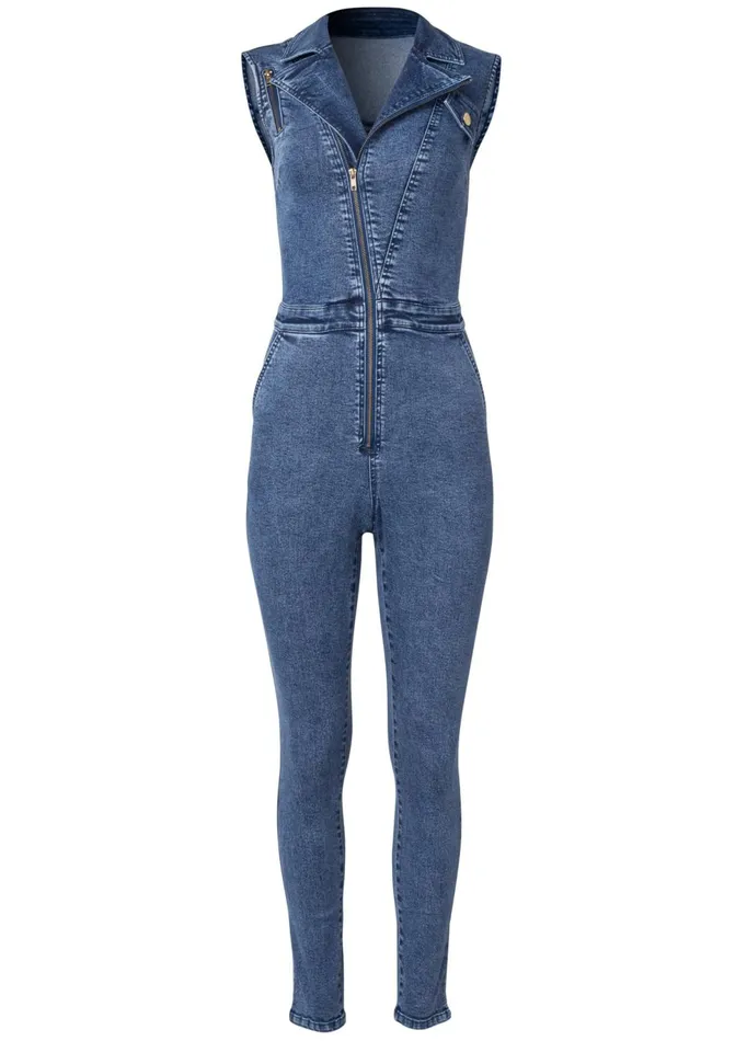 DENIM JUMPSUIT Medium Wash Women VENUS Casual Jumpsuits and Rompers