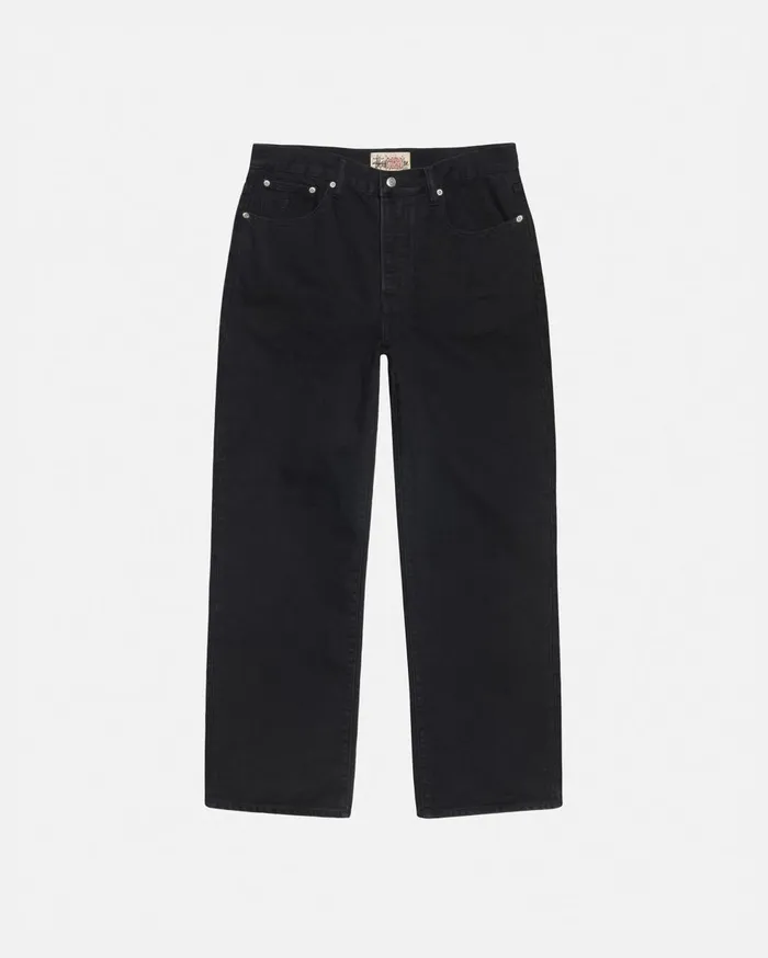Denim MenWomen Stussy RELAXED JEAN DENIM Black Denim MenWomen Stussy RELAXED JEAN DENIM Black