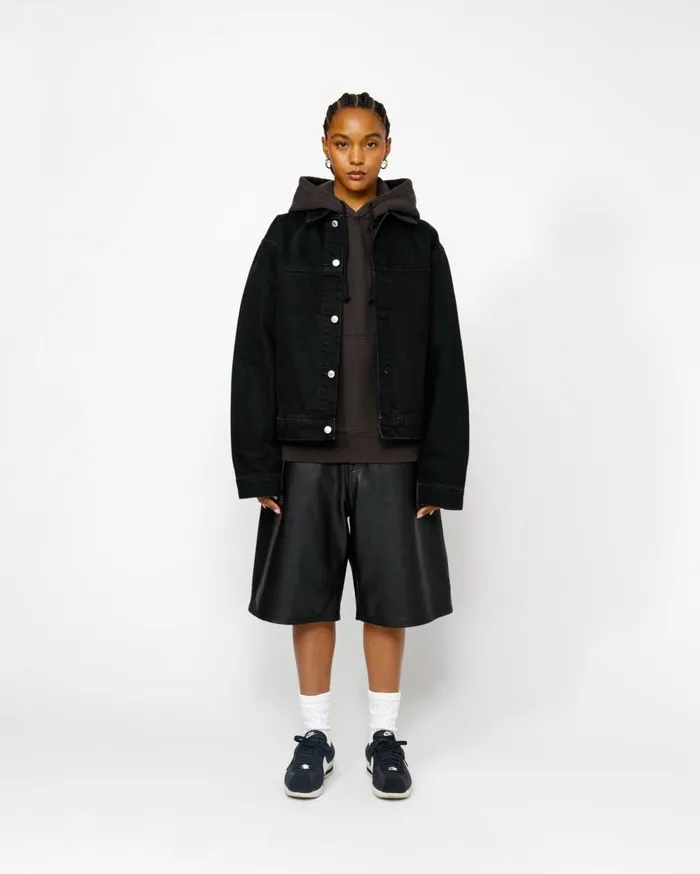 Denim MenWomen Stussy TRUCKER JACKET DENIM Black