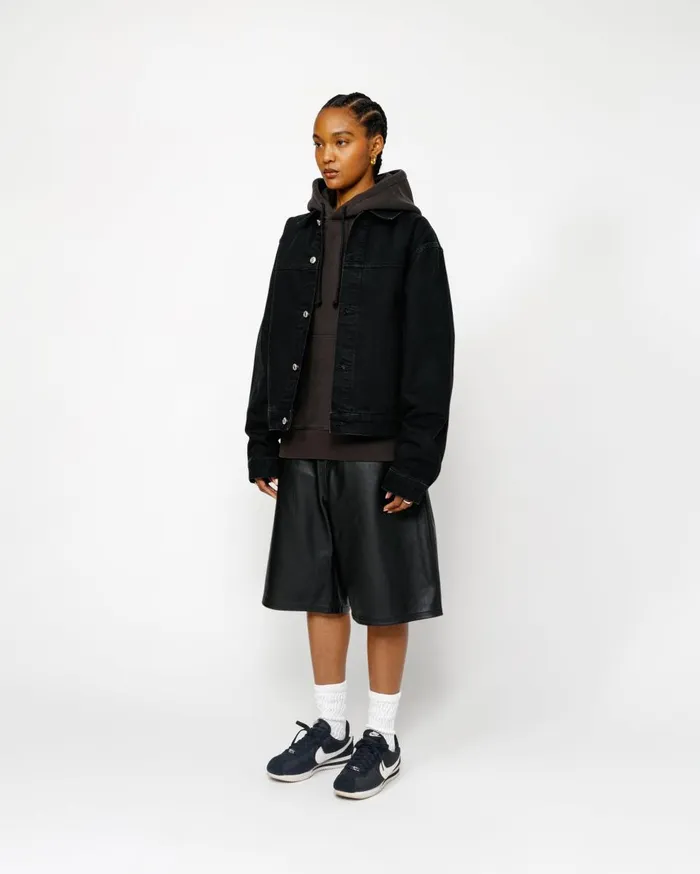 Denim MenWomen Stussy TRUCKER JACKET DENIM Black