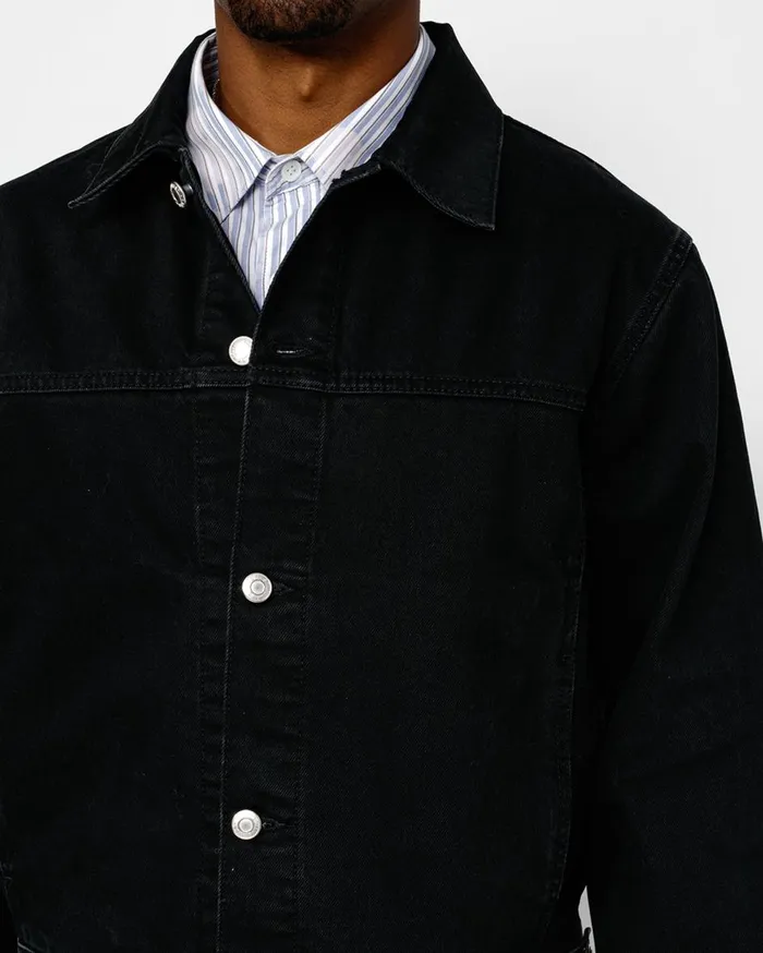 Denim MenWomen Stussy TRUCKER JACKET DENIM Black