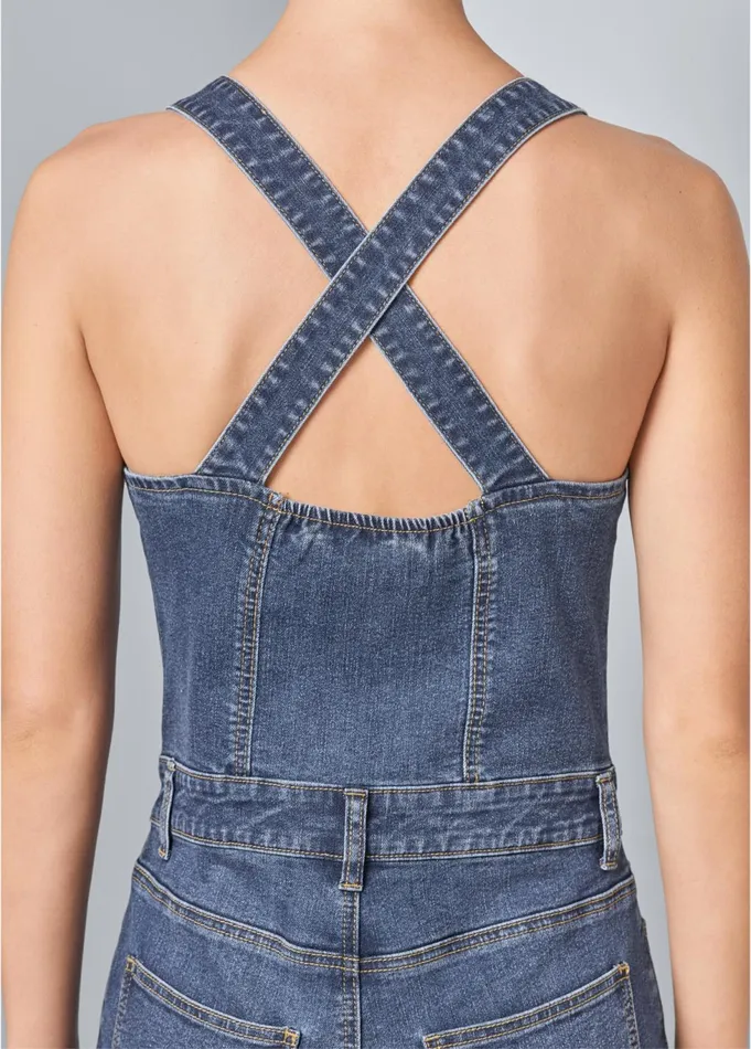 DENIM OVERALLS Medium Wash Women VENUS Casual Jumpsuits and Rompers