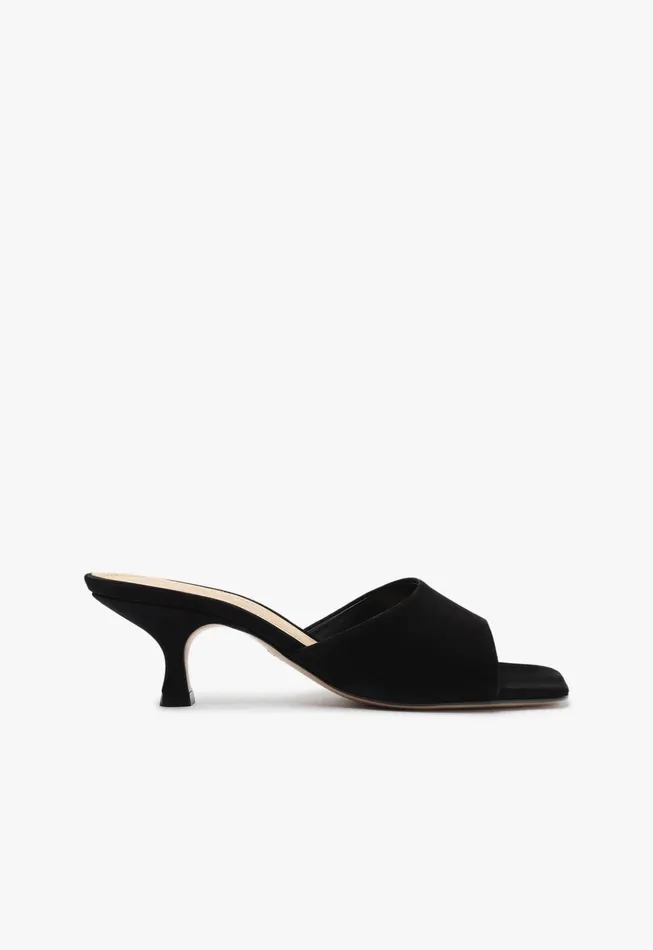 Dethalia Leather Sandal Black Women Schutz Shoes Mules