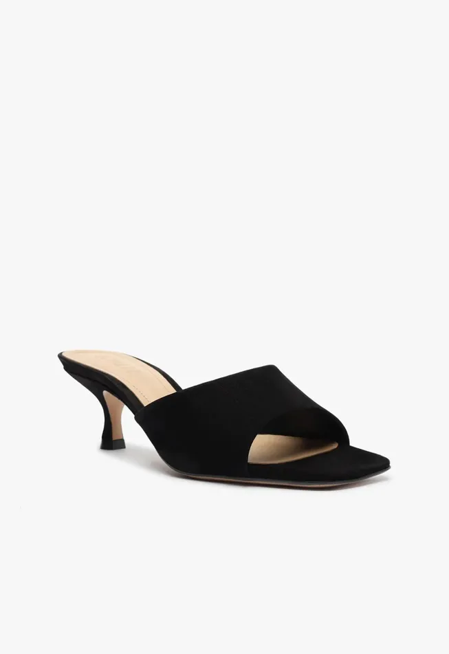 Dethalia Leather Sandal Black Women Schutz Shoes Mules