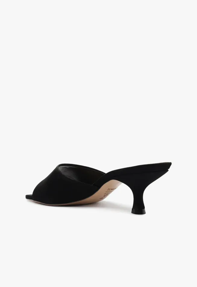 Dethalia Leather Sandal Black Women Schutz Shoes Mules