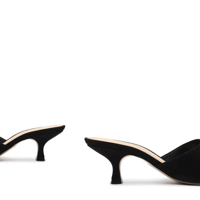 Dethalia Leather Sandal Black Women Schutz Shoes Mules