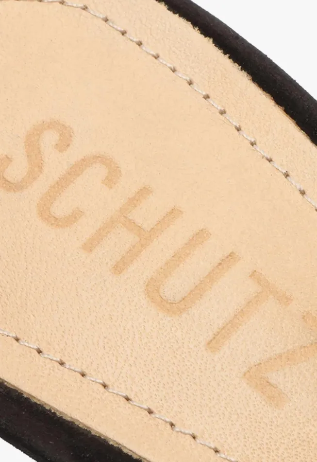 Dethalia Leather Sandal Black Women Schutz Shoes Mules