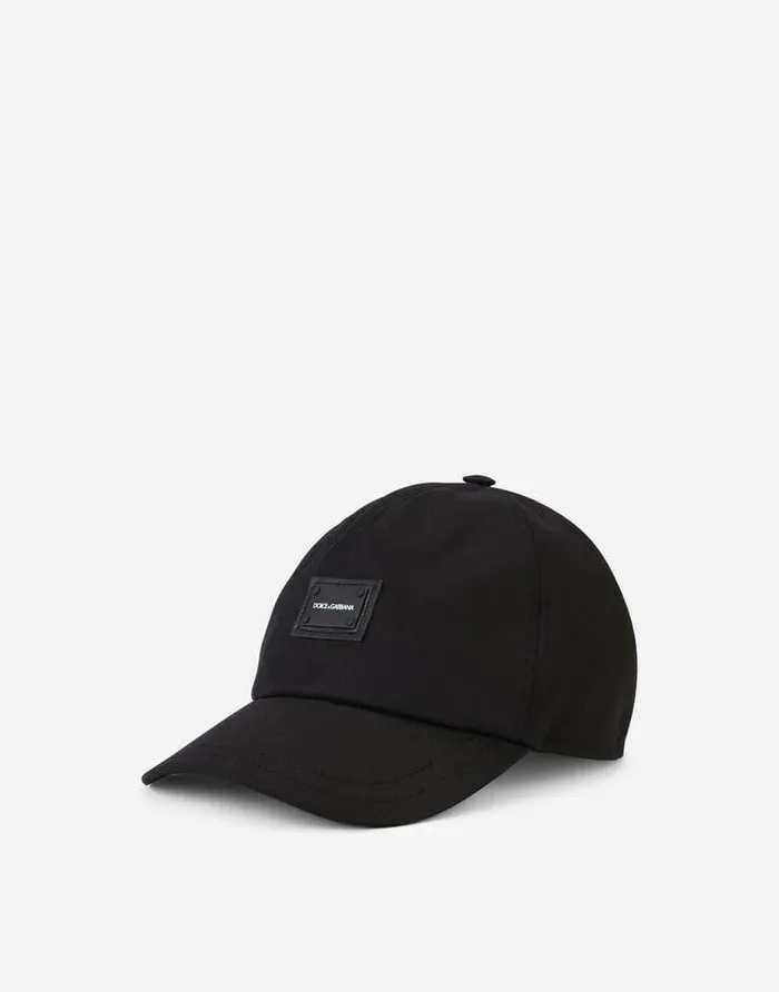 Dolce and Gabbana Accessories Children Baseball Cap With Branded Tag Black