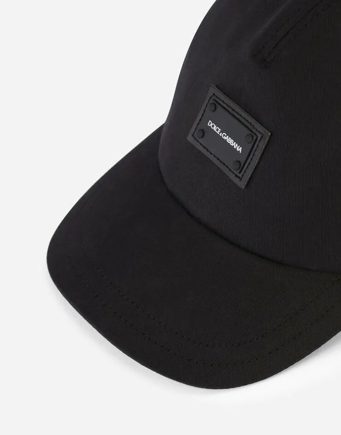 Dolce and Gabbana Accessories Children Baseball Cap With Branded Tag Black Dolce and Gabbana Accessories Children Baseball Cap With Branded Tag Black
