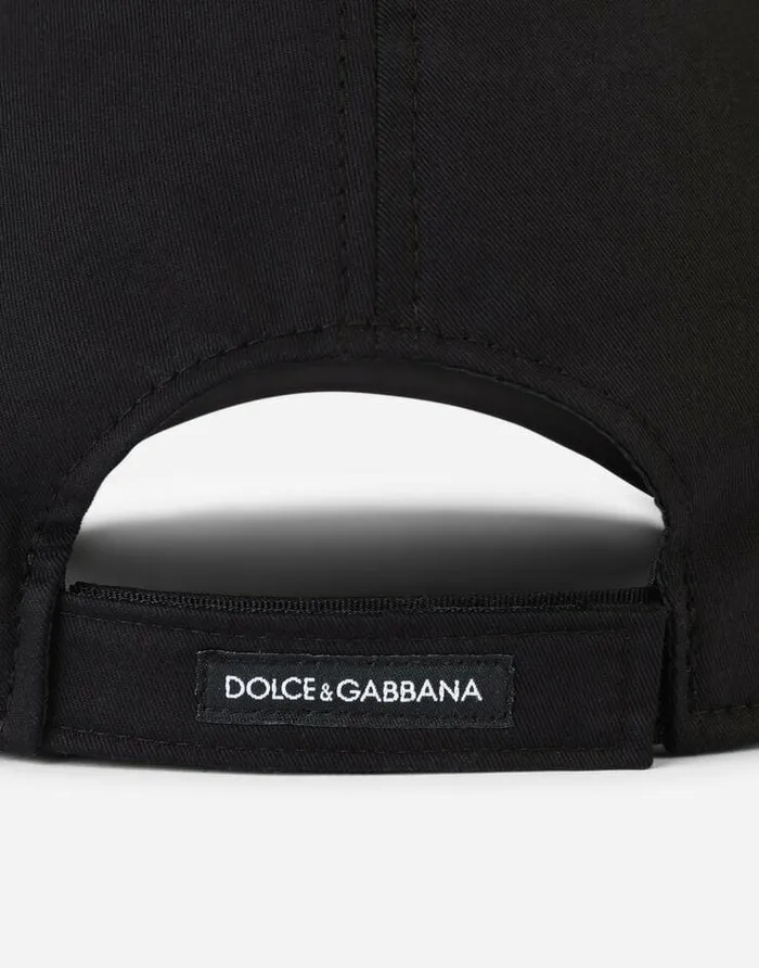 Dolce and Gabbana Accessories Children Baseball Cap With Branded Tag Black Dolce and Gabbana Accessories Children Baseball Cap With Branded Tag Black