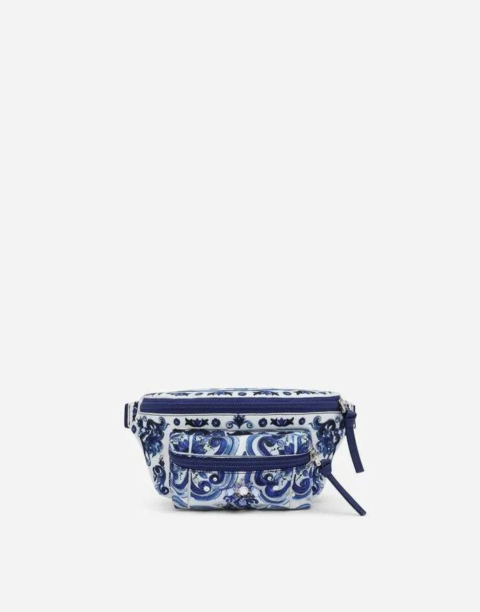 Dolce and Gabbana Accessories Children Majolicaprint Nylon Belt Bag Multicolor Dolce and Gabbana Accessories Children Majolicaprint Nylon Belt Bag Multicolor