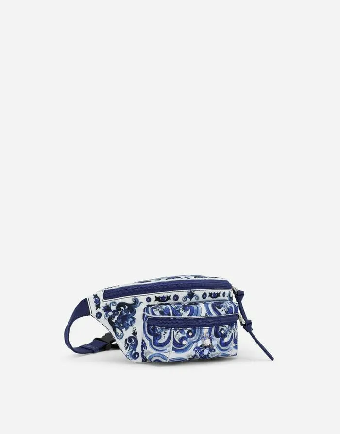 Dolce and Gabbana Accessories Children Majolicaprint Nylon Belt Bag Multicolor Dolce and Gabbana Accessories Children Majolicaprint Nylon Belt Bag Multicolor