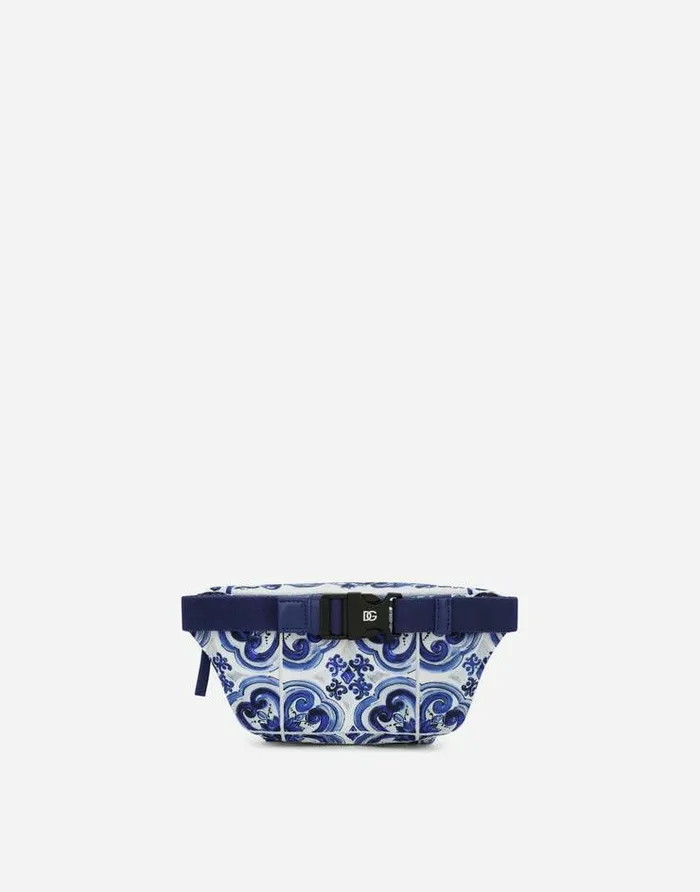 Dolce and Gabbana Accessories Children Majolicaprint Nylon Belt Bag Multicolor Dolce and Gabbana Accessories Children Majolicaprint Nylon Belt Bag Multicolor