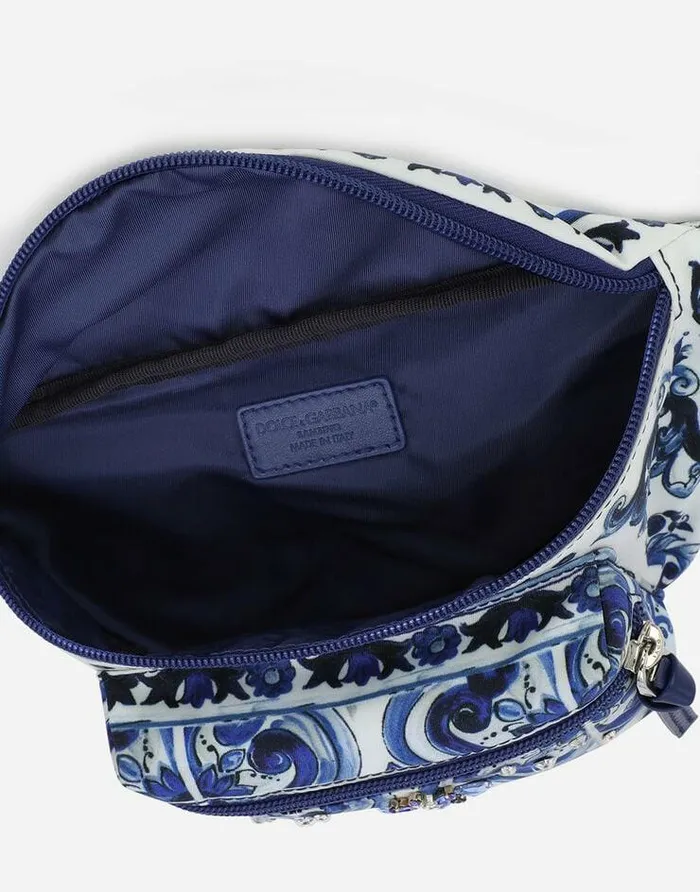 Dolce and Gabbana Accessories Children Majolicaprint Nylon Belt Bag Multicolor Dolce and Gabbana Accessories Children Majolicaprint Nylon Belt Bag Multicolor