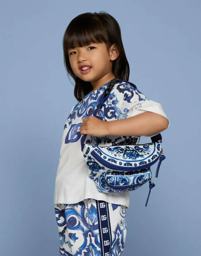Dolce and Gabbana Accessories Children Majolicaprint Nylon Belt Bag Multicolor Dolce and Gabbana Accessories Children Majolicaprint Nylon Belt Bag Multicolor