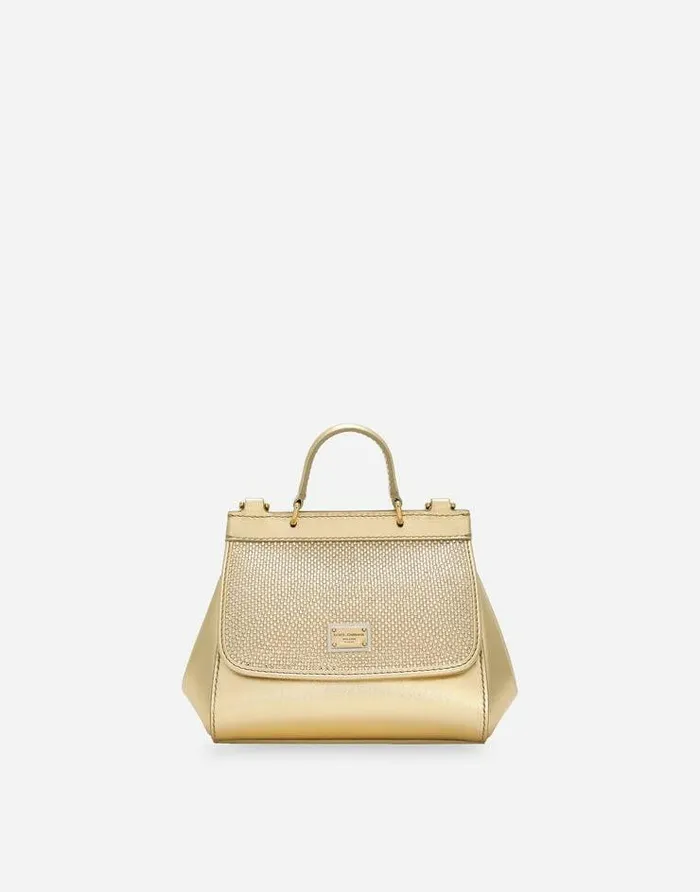 Dolce and Gabbana Accessories Children Mini Sicily Handbag Gold
