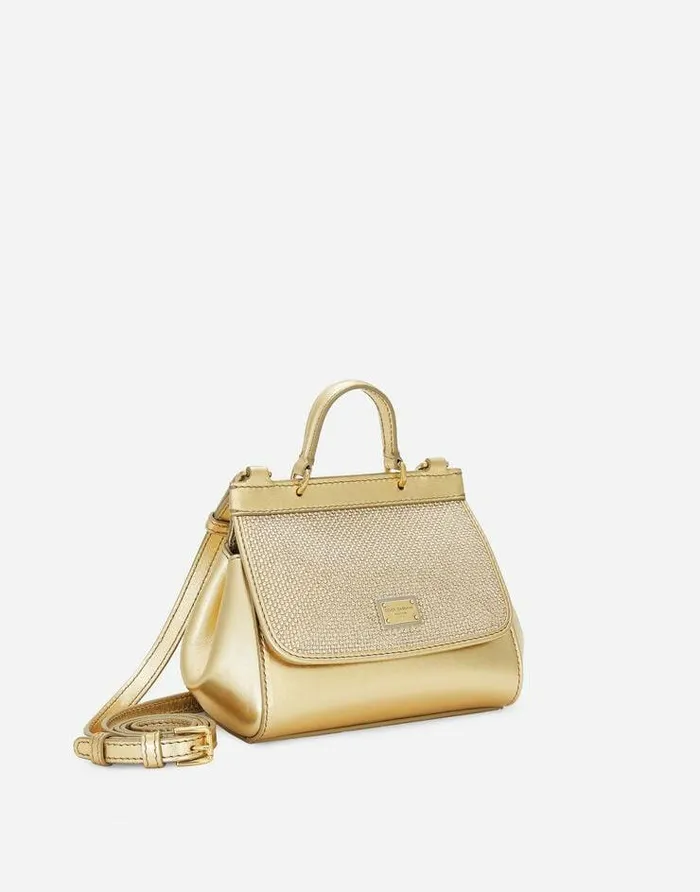 Dolce and Gabbana Accessories Children Mini Sicily Handbag Gold Dolce and Gabbana Accessories Children Mini Sicily Handbag Gold