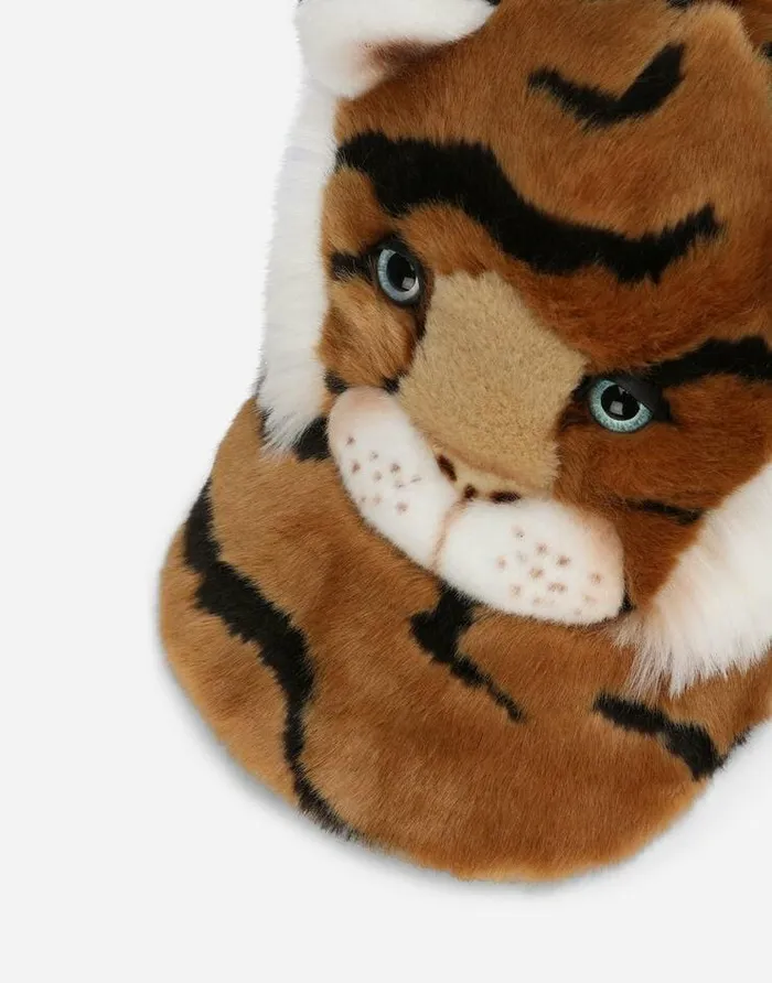 Dolce and Gabbana Accessories Children Tigerdesign Faux Fur Hat Multicolor Dolce and Gabbana Accessories Children Tigerdesign Faux Fur Hat Multicolor