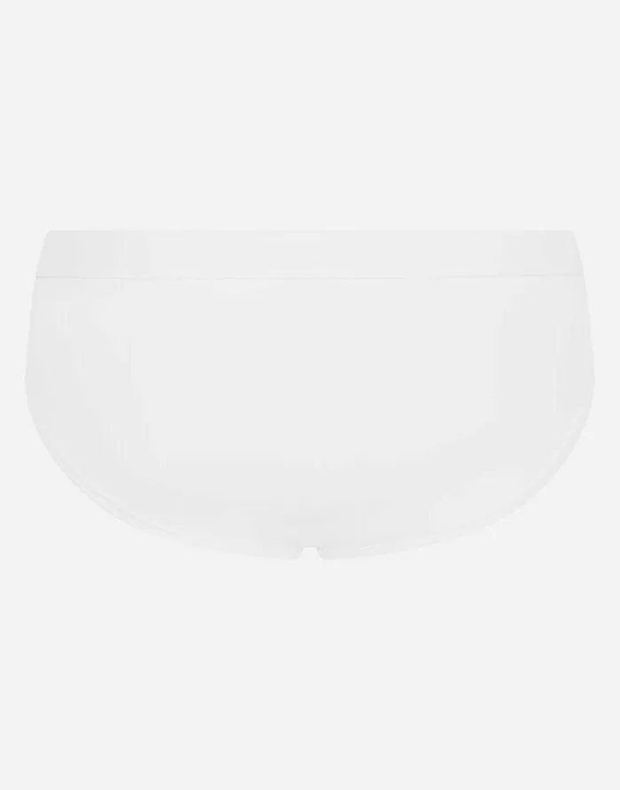 Dolce and Gabbana Beachwear Men Swim Briefs With Highcut Leg White Dolce and Gabbana Beachwear Men Swim Briefs With Highcut Leg White