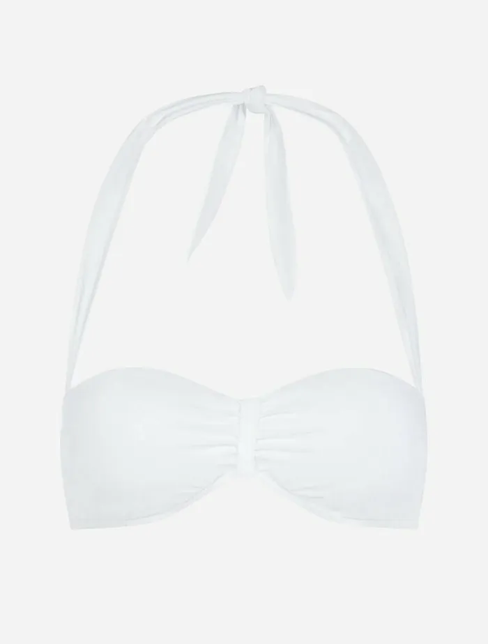 Dolce and Gabbana Beachwear Women Padded Bandeau Bikini Top White