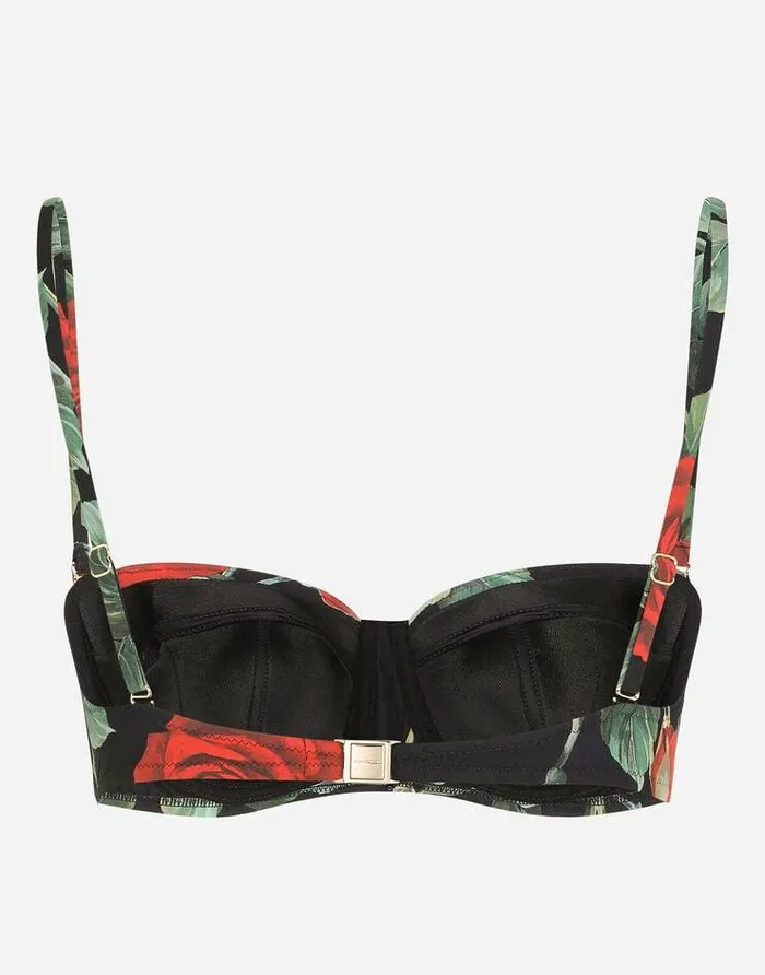 Dolce and Gabbana Beachwear Women Roseprint Balconette Bikini Top Multicolor Dolce and Gabbana Beachwear Women Roseprint Balconette Bikini Top Multicolor