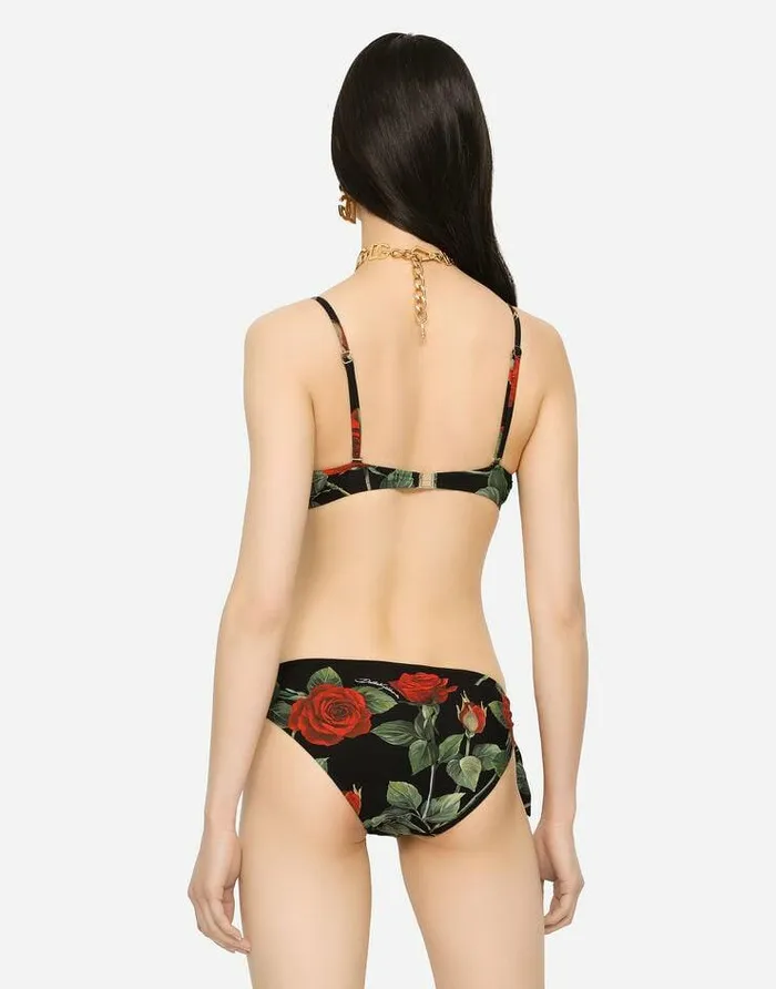 Dolce and Gabbana Beachwear Women Roseprint Balconette Bikini Top Multicolor Dolce and Gabbana Beachwear Women Roseprint Balconette Bikini Top Multicolor