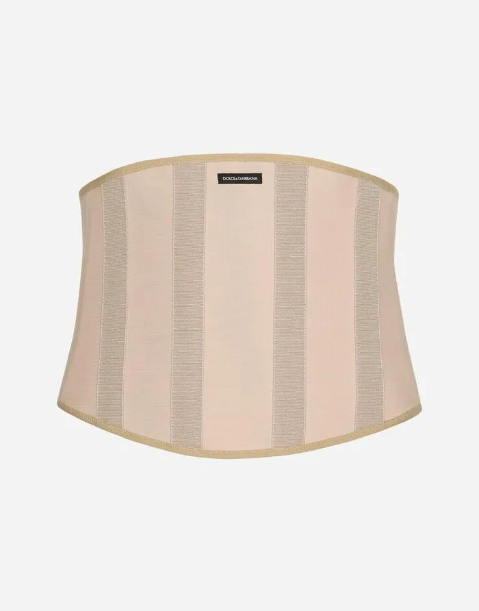 Dolce and Gabbana Belts Men Boned Marquisette Corset Beige