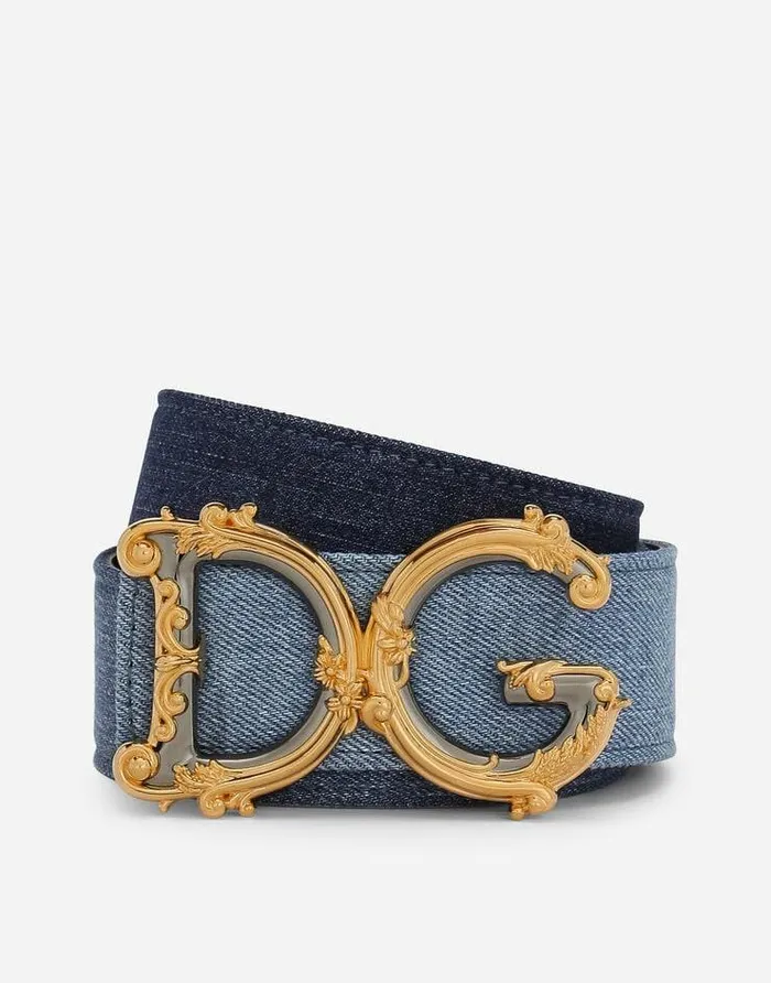 Dolce and Gabbana Belts Women DG Girls Belt Denim