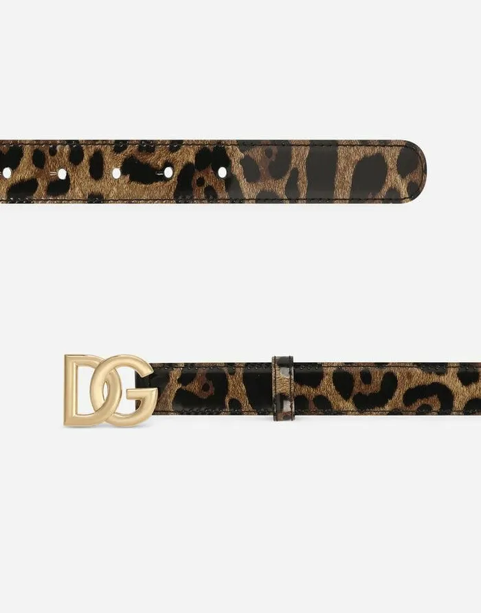 Dolce and Gabbana Belts Women KIM DOLCEandGABBANA Leopardprint Glossy Calfskin Belt With DG Logo Animal Print Dolce and Gabbana Belts Women KIM DOLCEandGABBANA Leopardprint Glossy Calfskin Belt With DG Logo Animal Print