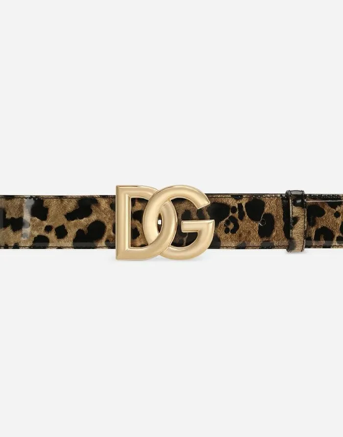 Dolce and Gabbana Belts Women KIM DOLCEandGABBANA Leopardprint Glossy Calfskin Belt With DG Logo Animal Print Dolce and Gabbana Belts Women KIM DOLCEandGABBANA Leopardprint Glossy Calfskin Belt With DG Logo Animal Print