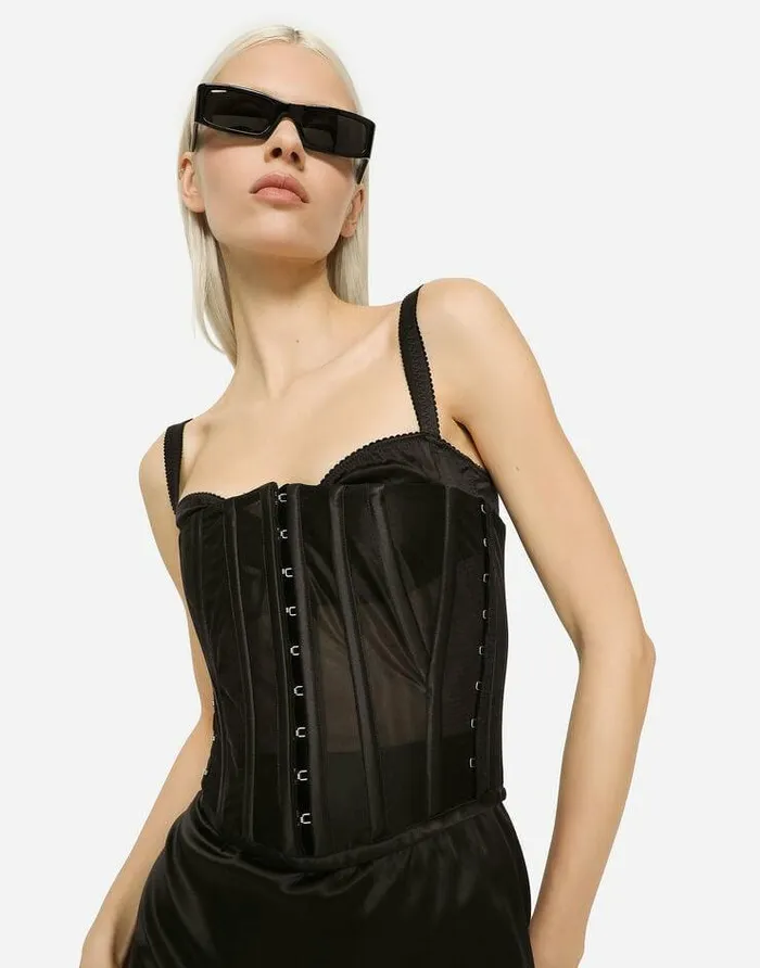 Dolce and Gabbana Belts Women Marquisette Corset Belt Black Dolce and Gabbana Belts Women Marquisette Corset Belt Black