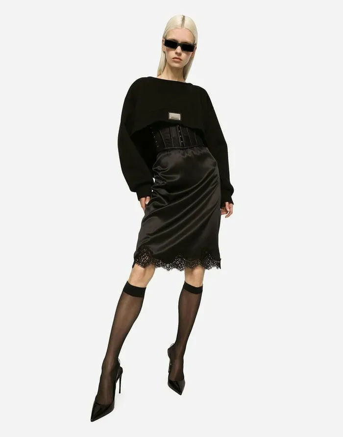 Dolce and Gabbana Belts Women Marquisette Corset Belt Black Dolce and Gabbana Belts Women Marquisette Corset Belt Black