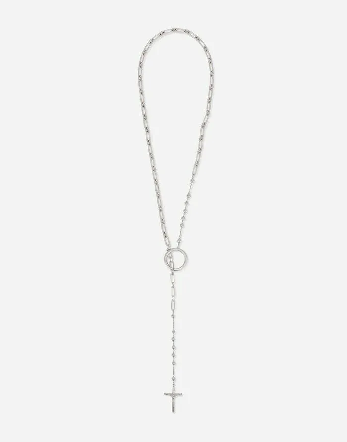 Dolce and Gabbana Bijoux Men Cross Necklace Silver