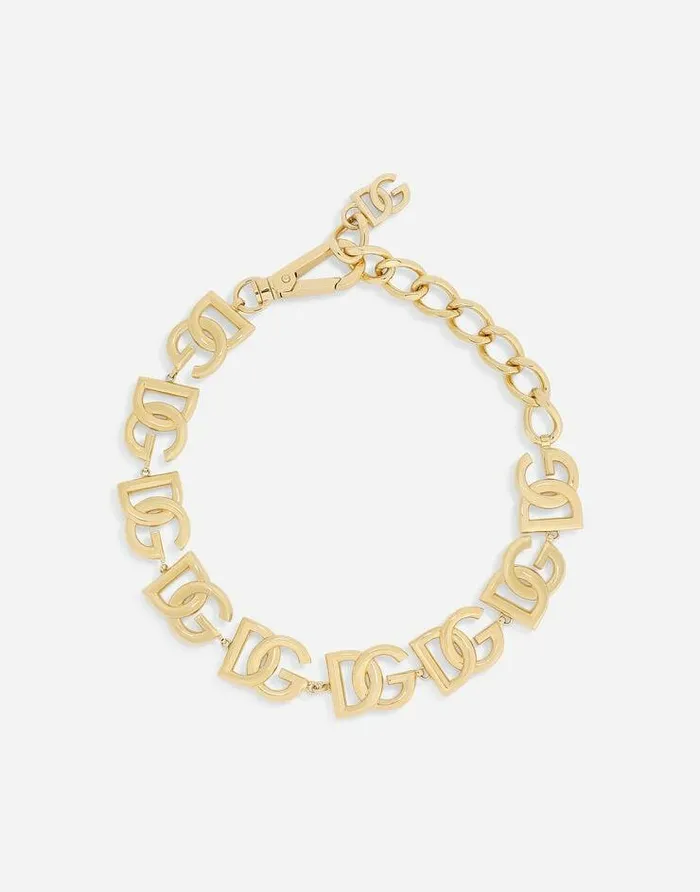 Dolce and Gabbana Bijoux Women Choker With Multiple DG Logos Gold