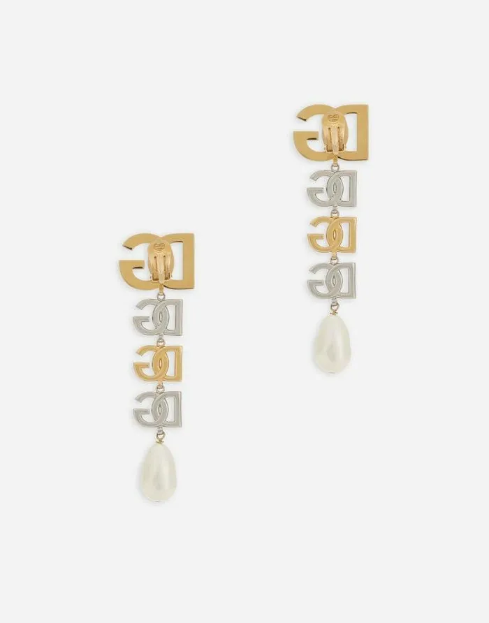 Dolce and Gabbana Bijoux Women Drop Earrings With Twotone DG Multilogo Multicolor Dolce and Gabbana Bijoux Women Drop Earrings With Twotone DG Multilogo Multicolor