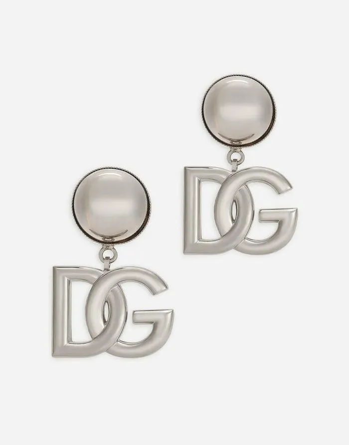 Dolce and Gabbana Bijoux Women KIM DOLCEandGABBANA Clipon Earrings With DG Logo Silver Dolce and Gabbana Bijoux Women KIM DOLCEandGABBANA Clipon Earrings With DG Logo Silver