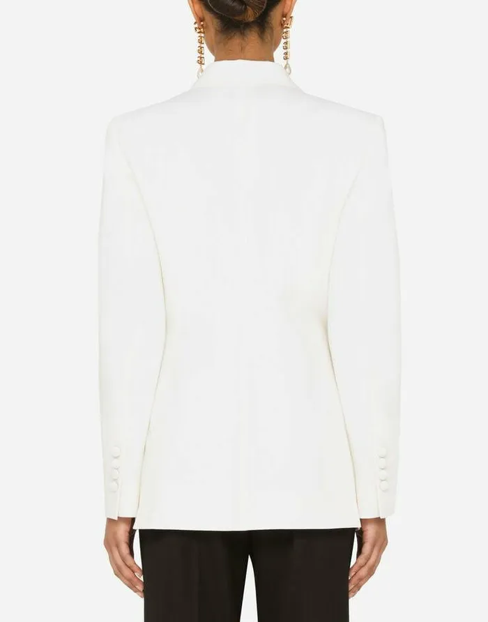 Dolce and Gabbana Blazers Women Doublebreasted Virgin Wool Jacket White Dolce and Gabbana Blazers Women Doublebreasted Virgin Wool Jacket White
